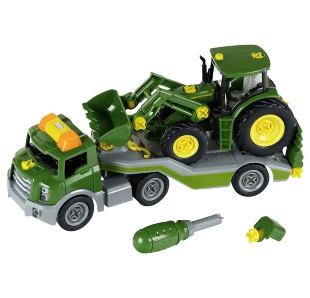 Spielzeug-Traktor Transporter m. John Deere Traktor