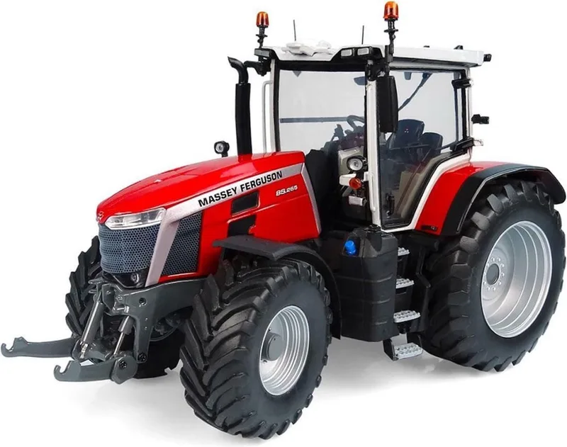 De 1:32 Diecast Modelauto van de Masey Ferguson MF 8S.265 Tractor van 2018 in De fabrikant van het schaalmodel is Universal Hobbies. Dit model is alleen online verkrijgbaar van Universal Hobbies in Rood – productfoto