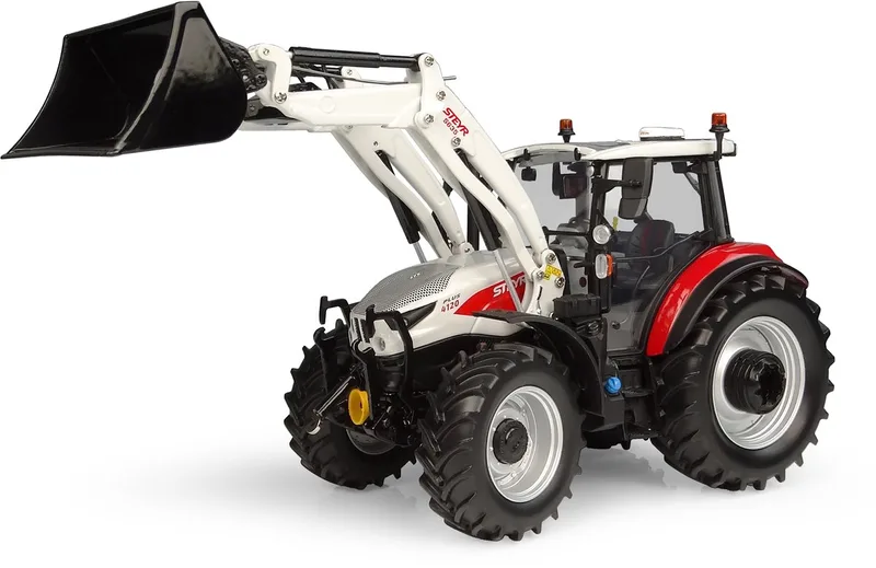 Steyr 4120 Plus met S635 Voorlader 1:32 de Universal Hobbies en Rood – photo du produit