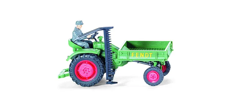 Fendt Geräteträger avec Fahrer et faucheuse – 089939 · 1:87 de Wiking – photo du produit