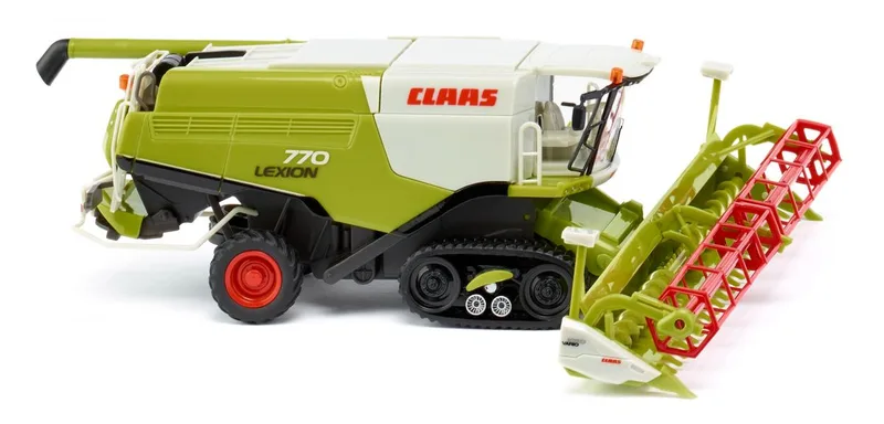 Claas Lexion 770 TT combine harvester with V 1050 grain header – 038912 · 1:87 by Wiking – product photo