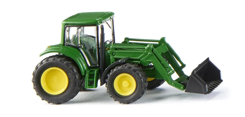 John Deere 6820S with front loader – 095838 · 1:160 by Wiking – product photo