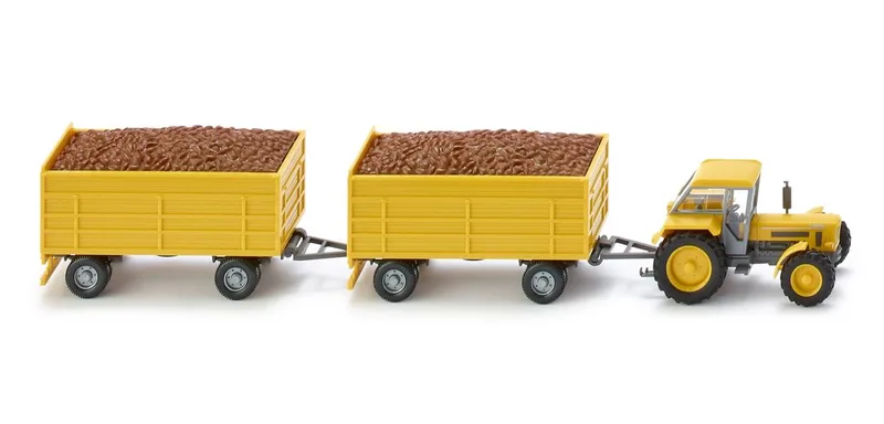 Schlüter 1250 VL mit 2 Rübenanhängern – 087502 · 1:87 von Wiking – Produktfoto