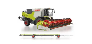 Claas Trion 720 Montana Convio 1080 u. Transportwagen – 077857 · 1:32 von Wiking – Produktfoto 1 von 4