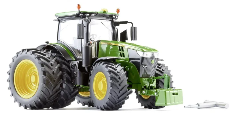 John Deere 7310R avec roues jumelées – 077846 · 1:32 de Wiking – photo du produit 1 sur 4