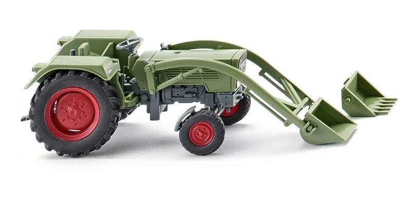 Fendt Farmer 2S met voorlader -resedagrün – 089003 · 1:87 van Wiking – productfoto