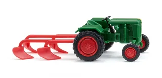 Normag Faktor I with plough - laubgrün – 039802 · 1:87 by Wiking – product photo 1 of 4