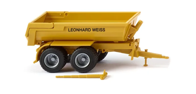 Krampe Halfpipe dump trailer "Leonhard Weiss" – 038817 · 1:87 by Wiking – product photo