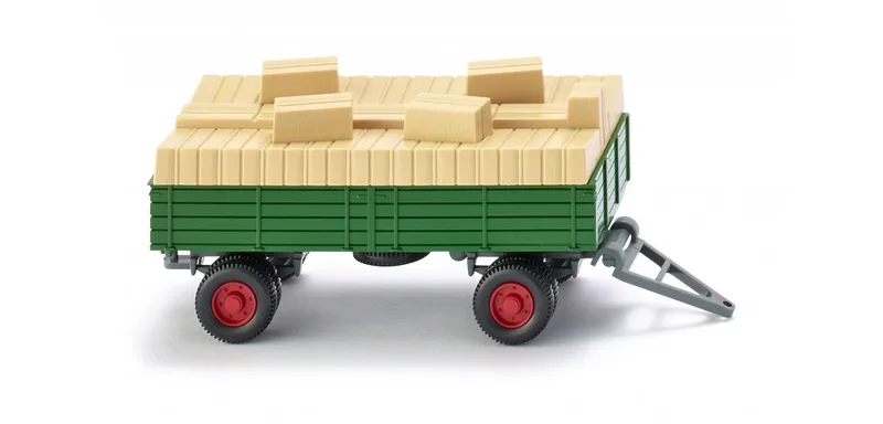 landbouwaanhanger met Strohballen – 087904 · 1:87 van Wiking – productfoto