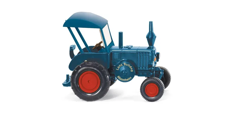 Lanz Bulldog with Dach - azurblau – 088006 · 1:87 by Wiking – product photo