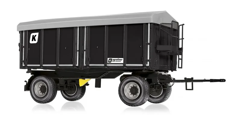 Kröger Zweiachs-Dreiseiten- kiepwagen HKD 302 - zwart – 077867 · 1:32 van Wiking – productfoto 1 van 2