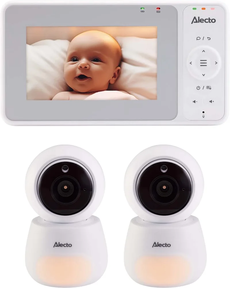 Babyfoon Bundel - Babyfoon met 2 Camera's - Core Collection - Beste Koop en Beste uit de Test - DVM2043 + DVM2043C van Alecto in Wit – productfoto