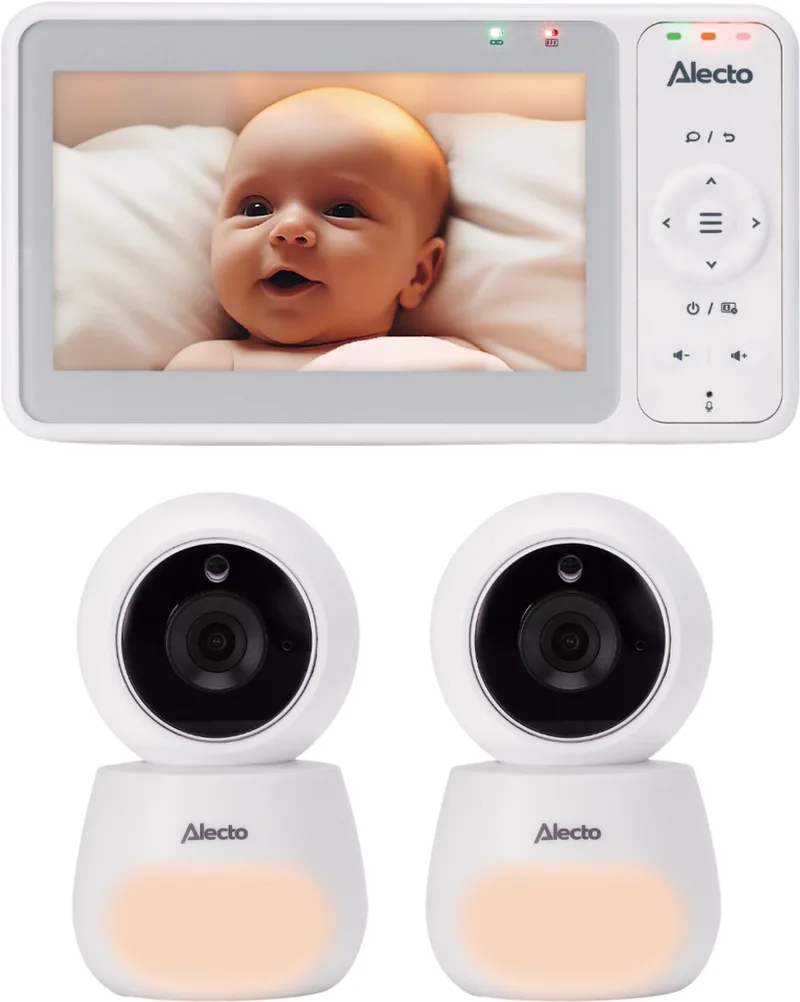 Babyfoon Bundel - Babyfoon met 2 Camera's en groot 5 inch HD scherm - DVM2050 + DVM2050C - Wit by Alecto in DVM2050- Wit – product photo