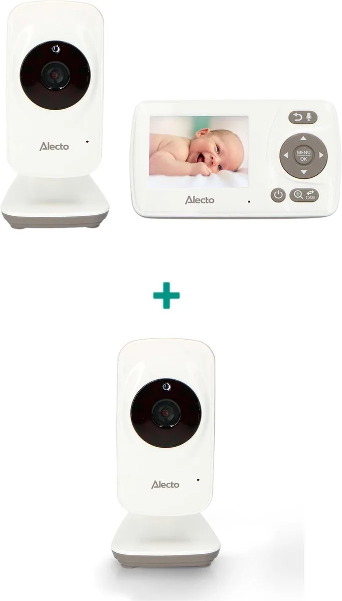 Babyfoon Bundel - Babyfoon met 2 Camera's en Temperatuurweergave - DVM71 + DVM71CAM - Wit by Alecto in Wit – DVM71 – product photo