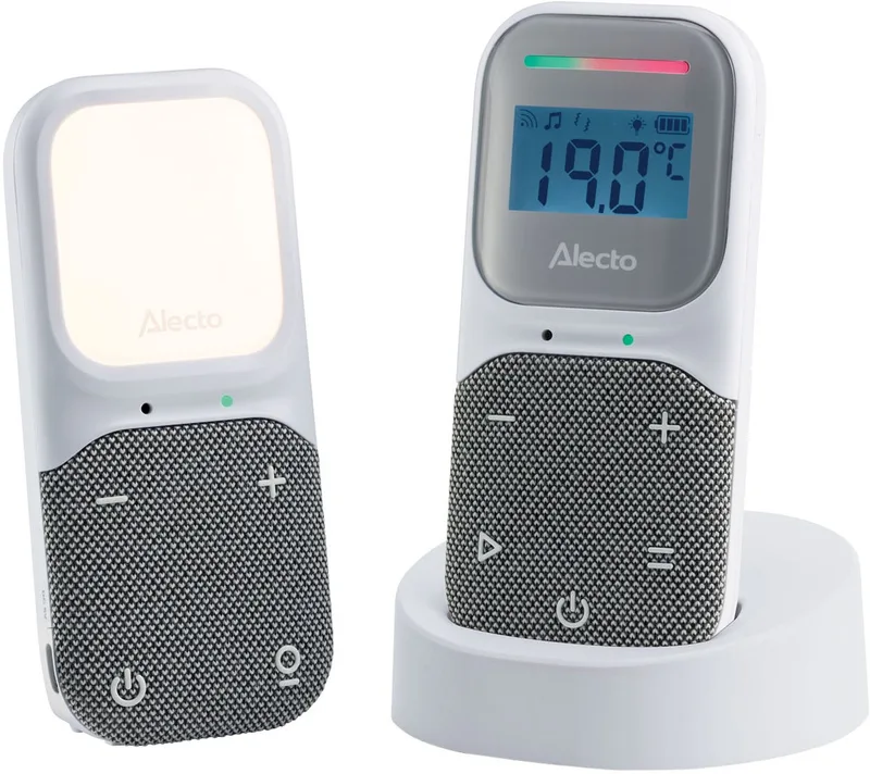 Babyfoon - Full Eco DECT Audio Babyfoon - Nachtlampje en Slaapliedjes - DBX140 - Wit Grijs by Alecto in Grijs/Wit – DBX140 – product photo