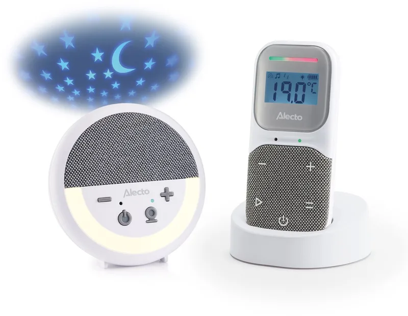 Babyfoon - Full Eco DECT Audio Babyfoon - Projector met Nachtlampje en Slaapliedjes - DBX150 - Wit Grijs by Alecto in Grijs/Wit – DBX150 – product photo