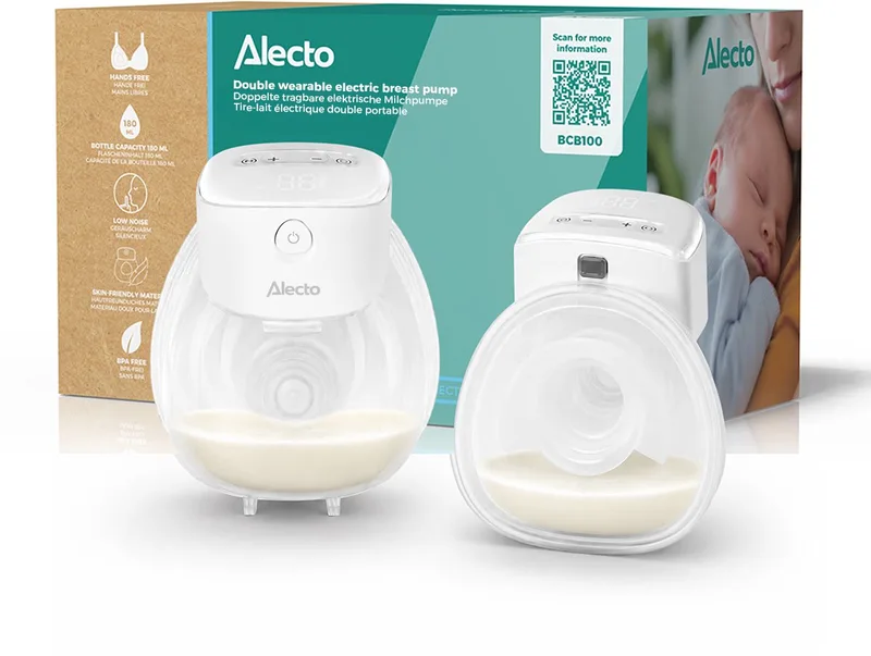 BCB100 Dubbele Borstkolf – Elektrisch en draagbaar van Alecto in Wit – productfoto