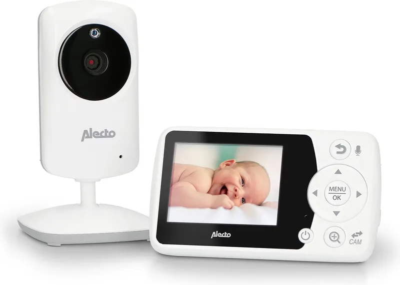 BO64 - Uitbreidbare Babyfoon met Camera - Temperatuurweergave by Alecto in Wit – product photo