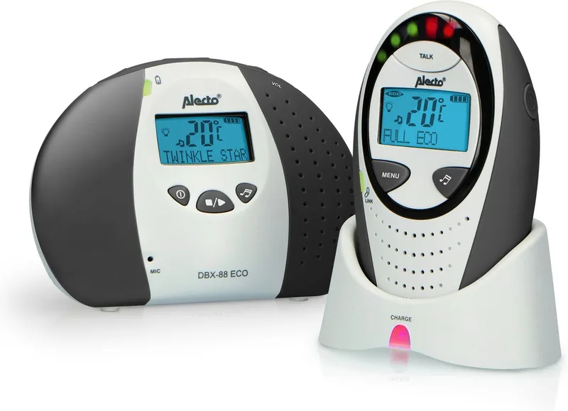 DBX-88 LIMITED - Full Eco DECT Babyfoon met Display - Antraciet van Alecto in DBX-88 Antraciet – productfoto