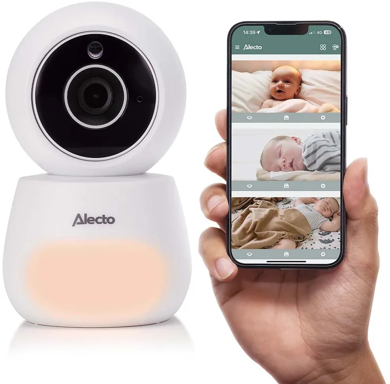 DVM2060C - Extra camera voor de Alecto DVM2060 Wifi Babyfoon met Scherm - Uit te breiden tot 4 camera's van Alecto in Wit – productfoto