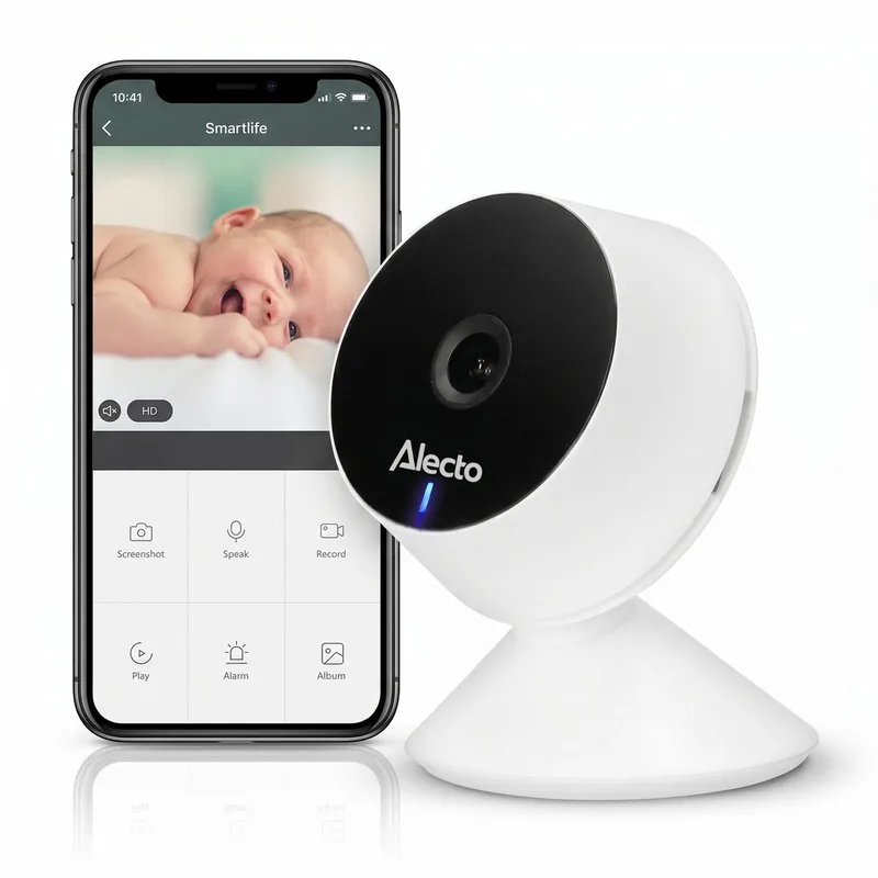Wifi Babyfoon met Camera en App - Full HD - Melding bij beweging en geluid - SMARTBABY5 - Wit by Alecto in Wit – SMARTBABY5 – product photo
