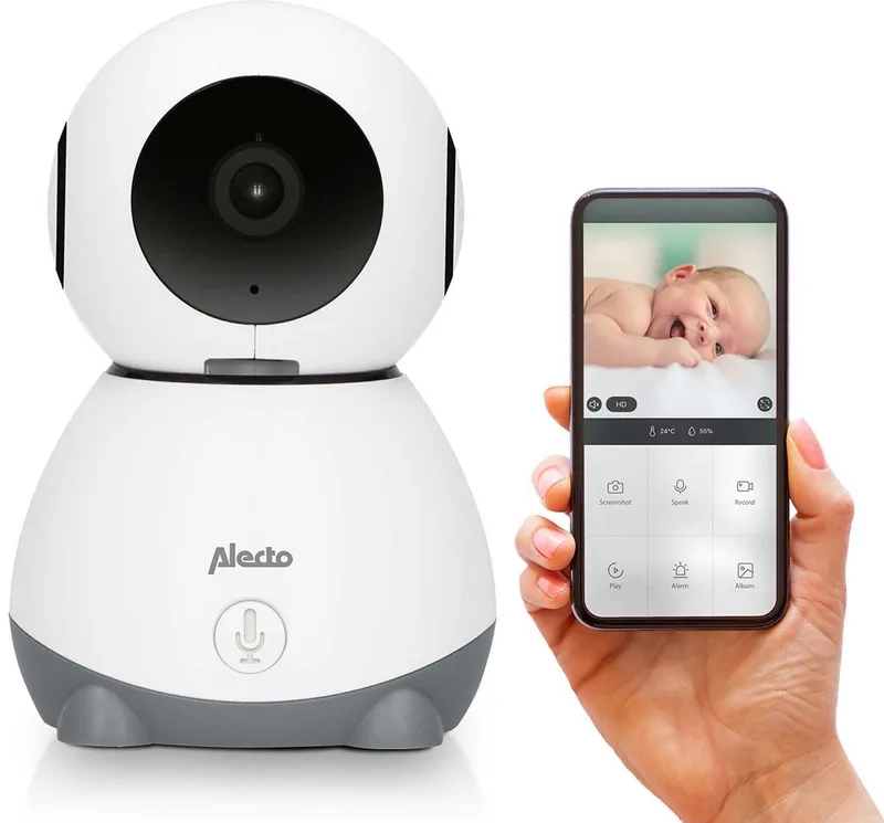 Wifi Babyfoon met Camera en App - Full HD - Op afstand beweegbaar - Melding bij beweging en geluid - SMARTBABY10 by Alecto in Wit – product photo