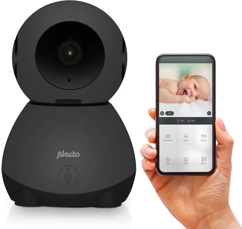 Wifi Babyfoon met Camera en App - Full HD - Op afstand beweegbaar - Melding bij beweging en geluid - SMARTBABY10BK - Zwart by Alecto in Zwart – SMARTBABY10 – product photo