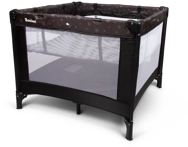 Baninni 2-in-1 Reisbed met Bodemverhoger Neva Sterren by Baninni in Zwart – product photo