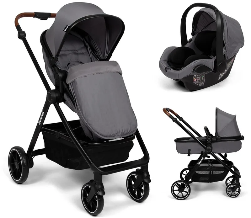 Baninni 3-in-1 Multi Standen Kinderwagen met Autostoel Adria van Baninni in Grijs – productfoto