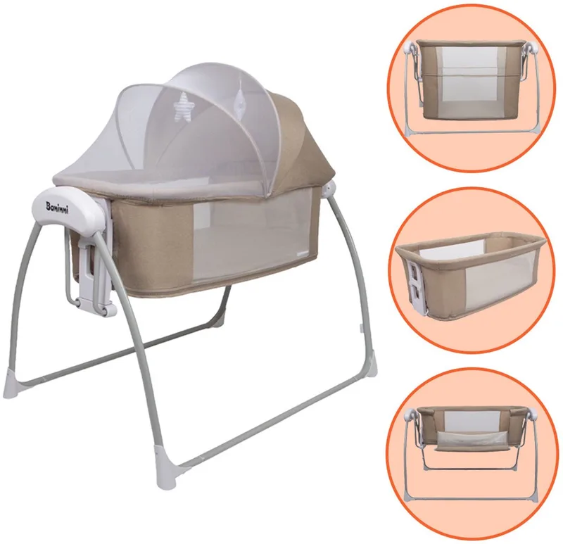 Baninni 4-in-1 Elektrische Schommelwieg met Co-Sleeper & Boxfunctie Coco van Baninni in Beige – productfoto