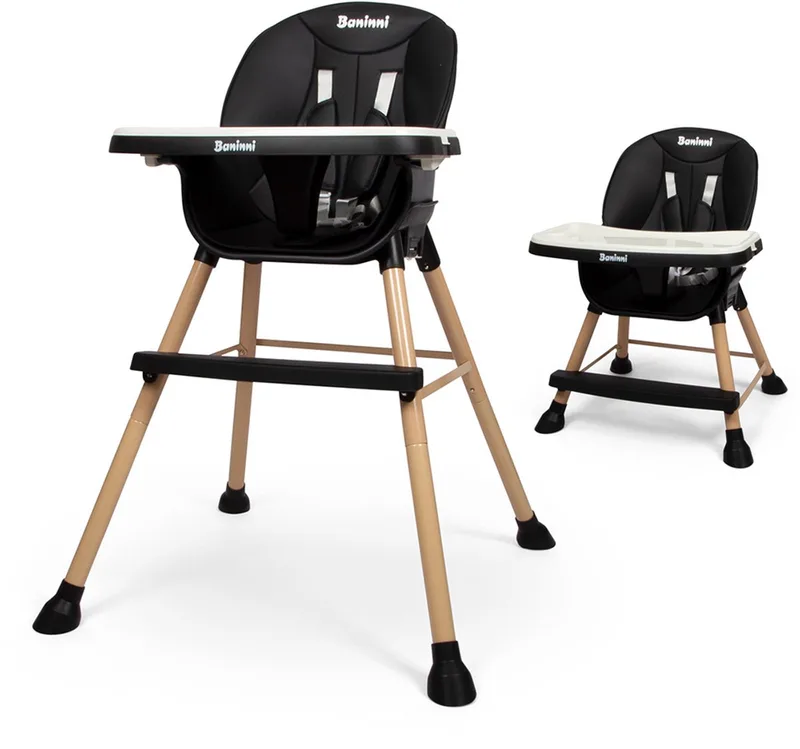 Baninni 4-in-1 Kinderstoel - Meegroeistoel Inigo van Baninni in Zwart – productfoto