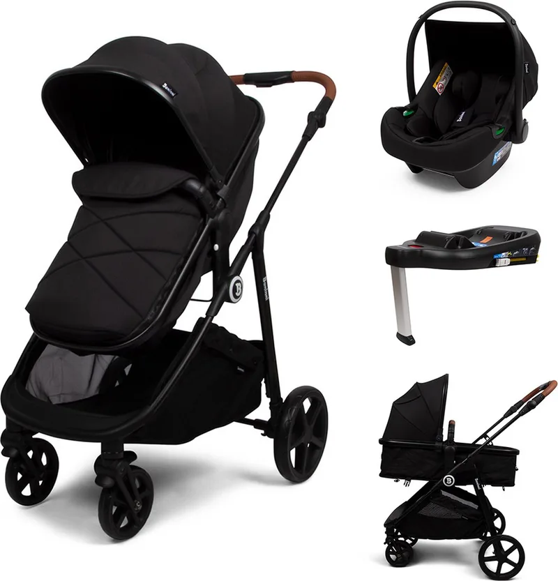 Baninni 4-in-1 Multi Standen Kinderwagen met Autostoel en Base Nelia de Baninni en Zwart – photo produit