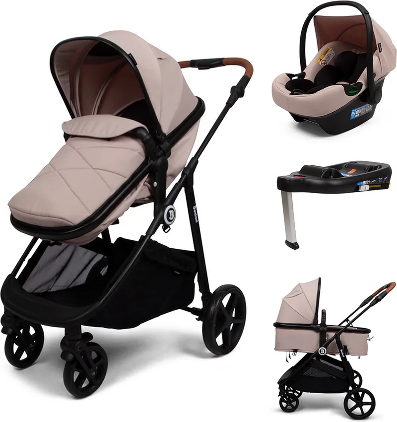 Baninni 4-in-1 Multi Standen Kinderwagen met Autostoel en Base Nelia by Baninni in Beige – product photo
