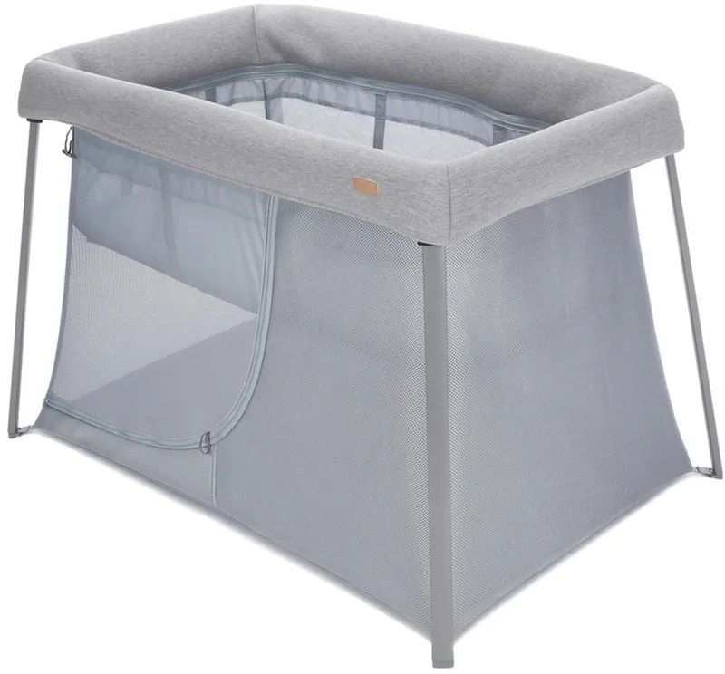 Eazy Sleep 3-in-1 Reisbed - Campingbedje, Wieg en Speelbox in Eén - Van de Geboorte tot 3 Jaar - Ademende Mesh Zijwanden en Zijopening met Rits - Inclusief 2 Matrassen en Transporttas - Lichtgewicht 6,8 kg de Béaba en Grijs – photo produit