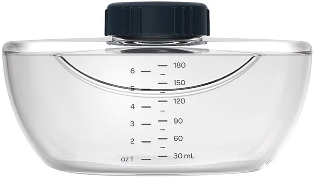 Melkflesje 180 ml voor de Hands-Free Borstkolf - Lekvrij Bewaarflesje voor Moedermelk - Luchtdichte Dop voor Veilig Transport - Maatverdeling in ml en oz - Geschikt voor Koelkast en Vriezer - BPA-vrij