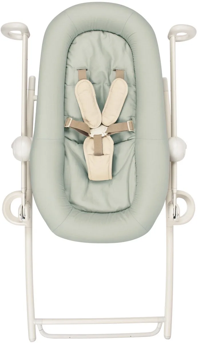 Sitter Relax Up & Down Plus Wipstoel - 4 Verstelbare Hoogtes van 24 tot 52 cm - 3 Ligstanden en Inclusief Zitverkleiner - 5-Puntsgordel met Anti-Wipfunctie - Opvouwbaar tot 18 cm - Tot 9 kg - Seagrass by Béaba in Groen – product photo