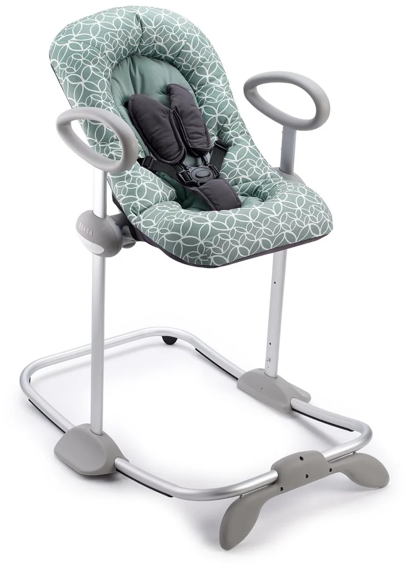 Up & Down Wipstoel Baby - In Hoogte Verstelbare Schommelstoel - Babyschommel - 4 Hoogtes & 3 Ligstanden - Inclusief 5-Punts Gordel van Béaba in Groen – productfoto