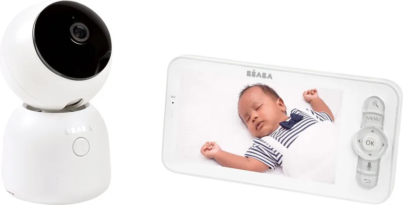 Zen Night Light Babyfoon met camera en app - Baby Monitor - Baby camera met Nachtlampje - 360° Camera van Béaba in Wit – productfoto