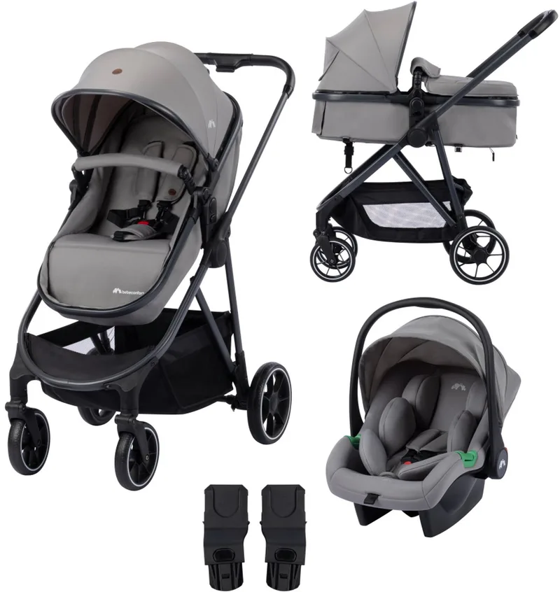 Breeze Trio - 3-in-1 Kinderwagen met Autostoeltje - 0-4 jaar - Mineral Grey van Bébé Confort in Mineral Gray – productfoto
