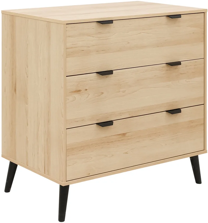 Fay Commode - 3 Laden - Naturel/Mat van Bopita in Zwart – productfoto