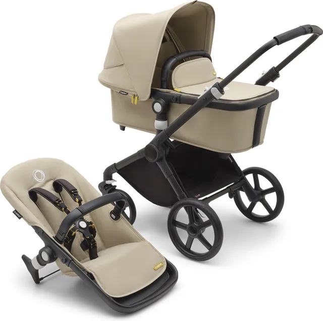 Fox Cub - All-terrain Kinderwagen met Wieg en Stoel, Inklapbaar en Zelfstaand, Desert
