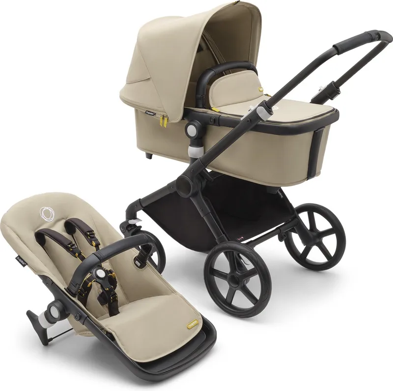 Fox Cub - All-terrain Kinderwagen met Wieg en Stoel, Inklapbaar en Zelfstaand, Desert van Bugaboo in Beige – productfoto