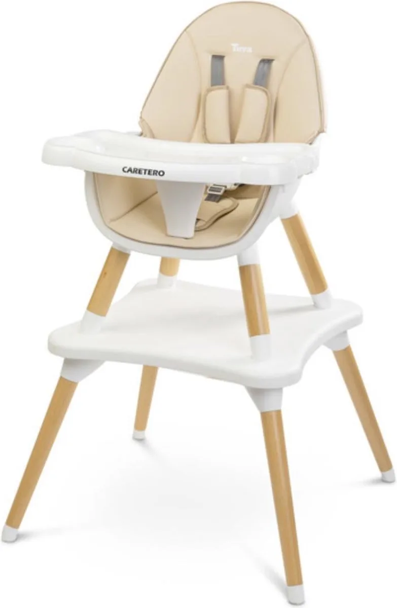 Caratero Tuva Houten kinderstoel - 2 in 1 - kinderstoeltje- eetstoel - voedingsstoel by Caretero in Beige – product photo
