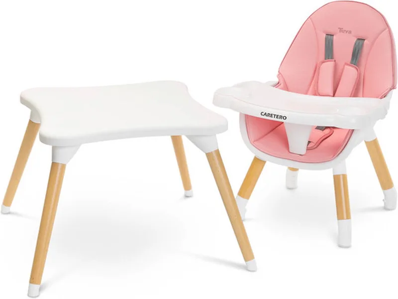 Tuva Kinderstoel - Babystoel - Baby Eetstoel - Kinderstoeltje voor Peuter - Voor Kinderen van 6 Maanden tot 3-4 Jaar - Scandinavisch Design de Caretero en Roze – photo produit