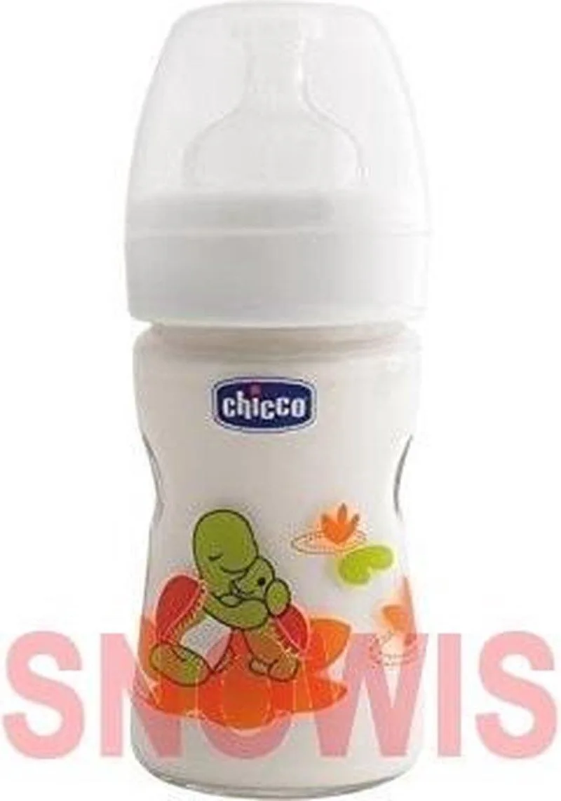 150ml Nature Glas zuigfles - Siliconen van Chicco in Transparant – productfoto