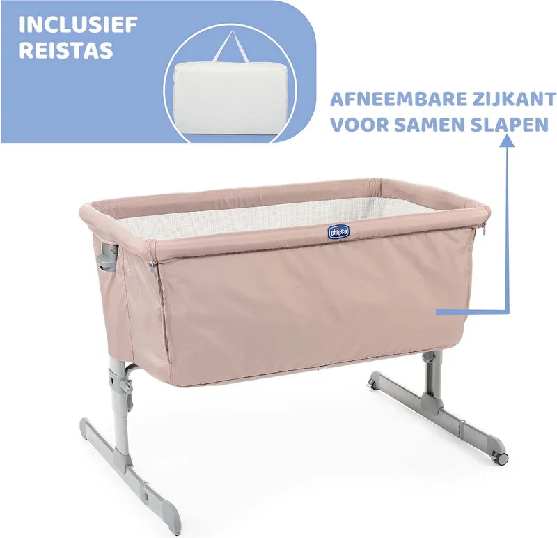 Next2Me Co-Sleeper Dream - Babybed - Wieg - Aanschuifbed - Inclusief Wiegmatras - Sand by Chicco in Lichtbruin – product photo