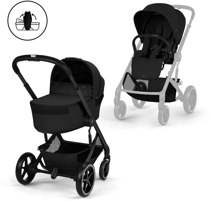 Balios S Lux - kinderwagen - 2-in-1 - met opvouwbare reiswieg by Cybex in Moon Black – product photo