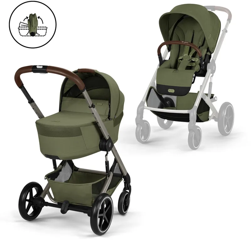 Balios S Lux - kinderwagen - 2-in-1 - met opvouwbare wieg - 2026 by Cybex in Moss Green – product photo