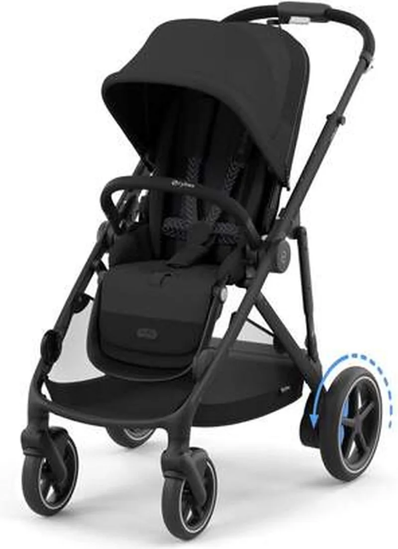 e-Gazelle S - Kinderwagen - Black Frame by Cybex in Moon Black – product photo