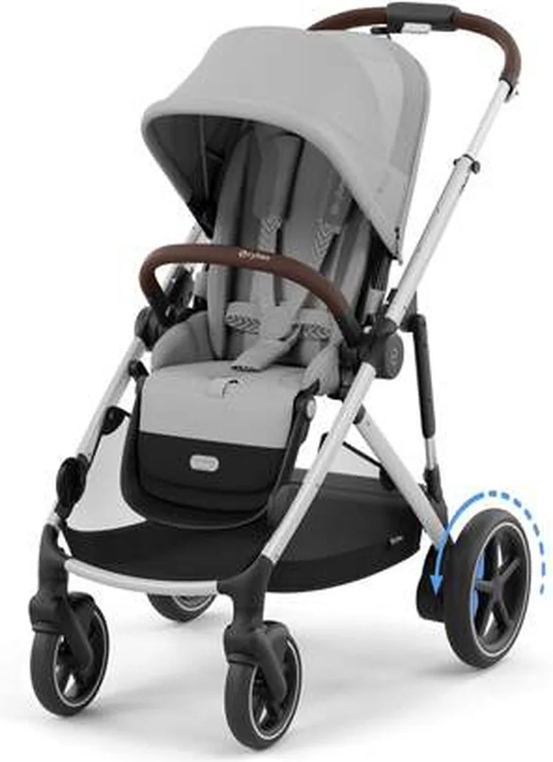 e-Gazelle S - Kinderwagen - Silver Frame de Cybex en Stone Grey – photo produit
